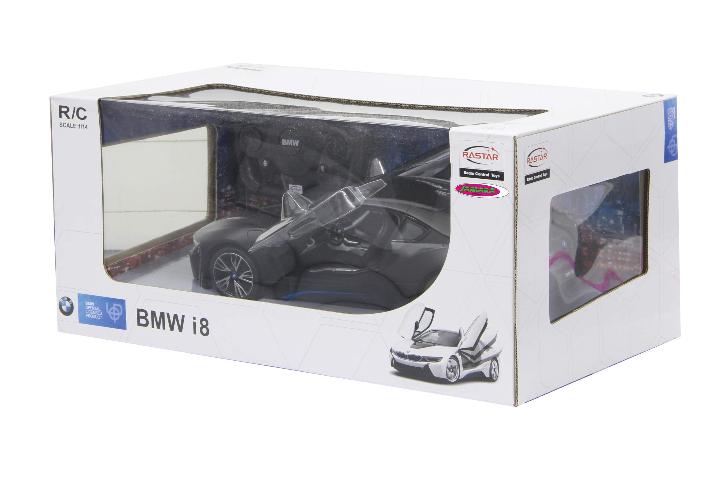 BMW I8 1:14 drzwi zdalnie sterowane 2,4 GHz - oficjalnie licencjonowane, czas jazdy ok. 1 godziny, ok. 11 km/h, idealnie odwzorowane szczegóły, szczegółowe wnętrze, światło LED