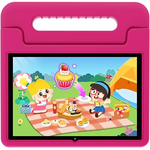 ApoloSign Kids Tablet 10 Inch Tablet for Kids, Learning Tablet with Android 13, WiFi, BT5.0, Dual Camera, Pre-Installed Educational App, Parental Control, Shockproof Case for Boys Girls(Pink)