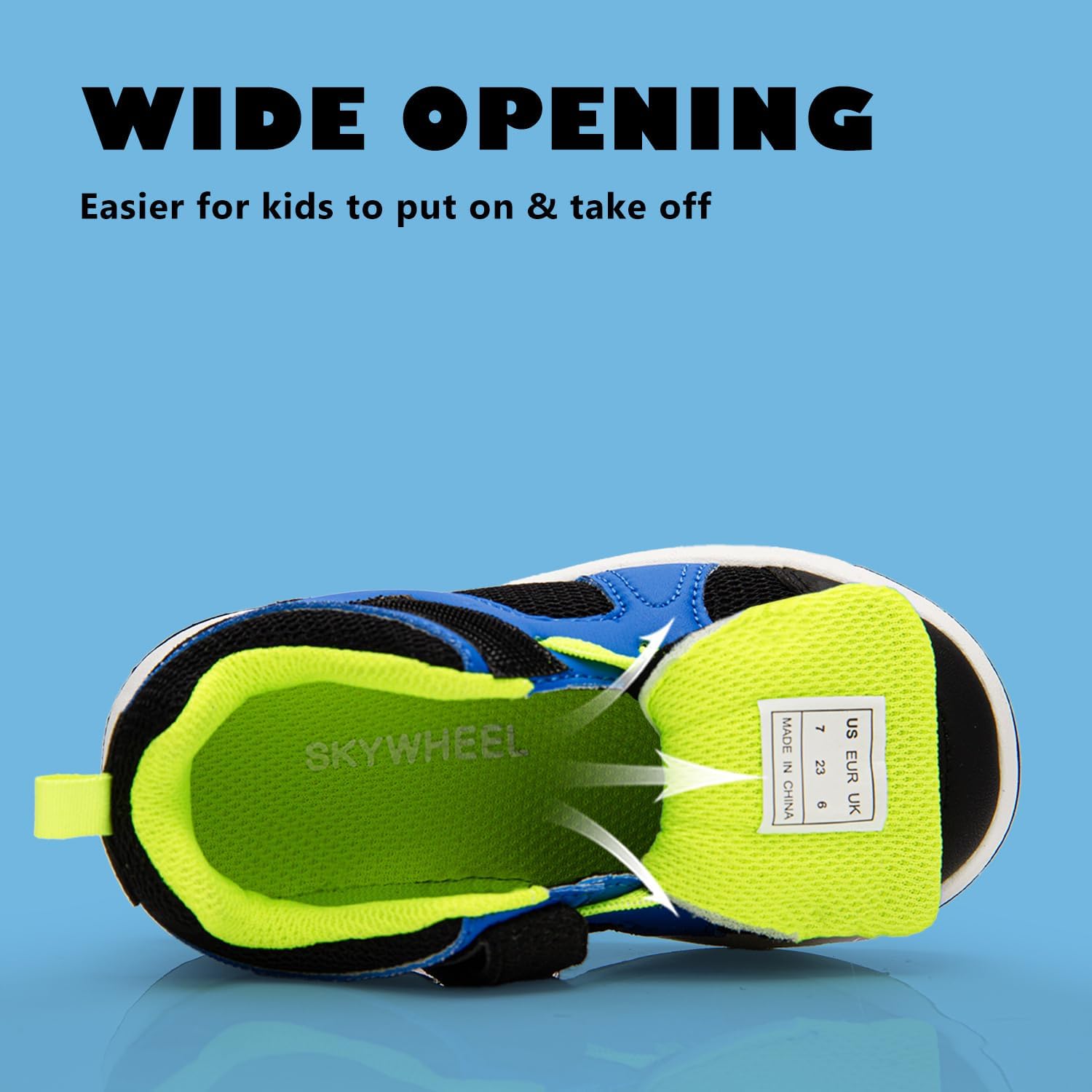 SKYWHEEL Toddler Boy Shoes Casual Sneakers for Everyday Wear with Hook and Loop Ankle Support Anti-Slip Breathable Mesh Upper Comfort Soft Sole Lightweight - Image 6