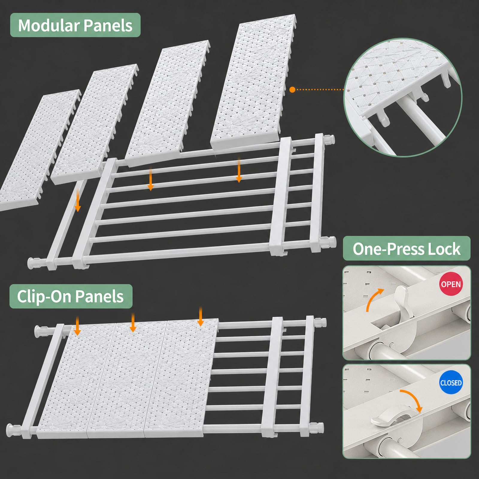 Separador De Armario Extensible,Separador TelescóPico Sin Clavos,Estante De TensióN para Armario,No Requiere Taladrar,para Armario,Cocina,BañO,Bricolaje