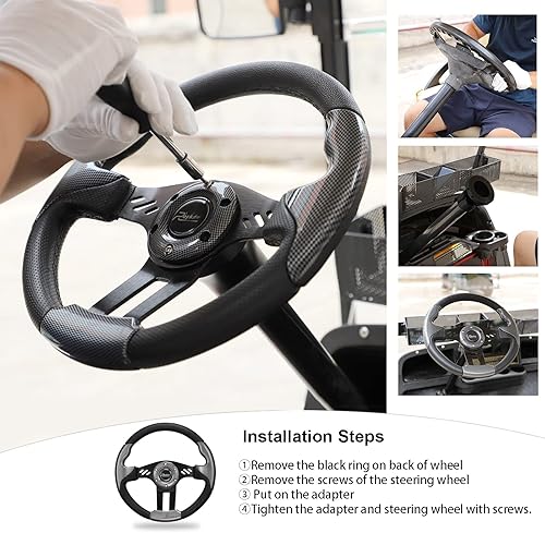 Miniatura 8 de Roykaw Golf Cart Steering Wheel Compatible with EZGO TXTRXV, Club Car DSPrecedentTempo, Yamaha and Most Golf Cart Models