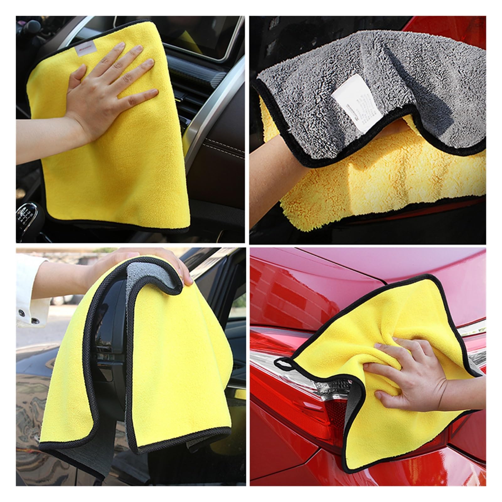 30 Stück Mikrofaser-Autowaschtücher, doppelseitig, Korallensamt, saubere Handtücher, hohe Wasseraufnahme, Autowasch-Trockentuch für Autopflege(60x160cm)