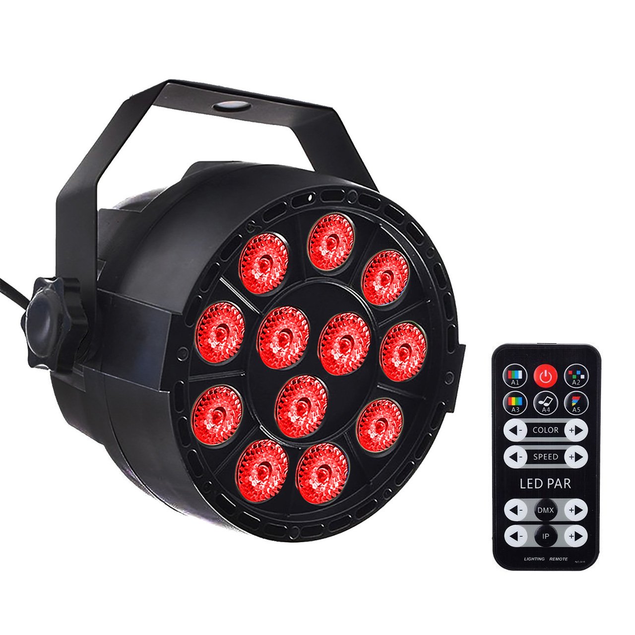 Eyourlife Par Light 12 LED RGB 3IN1 Stage Lighting by Remote Control