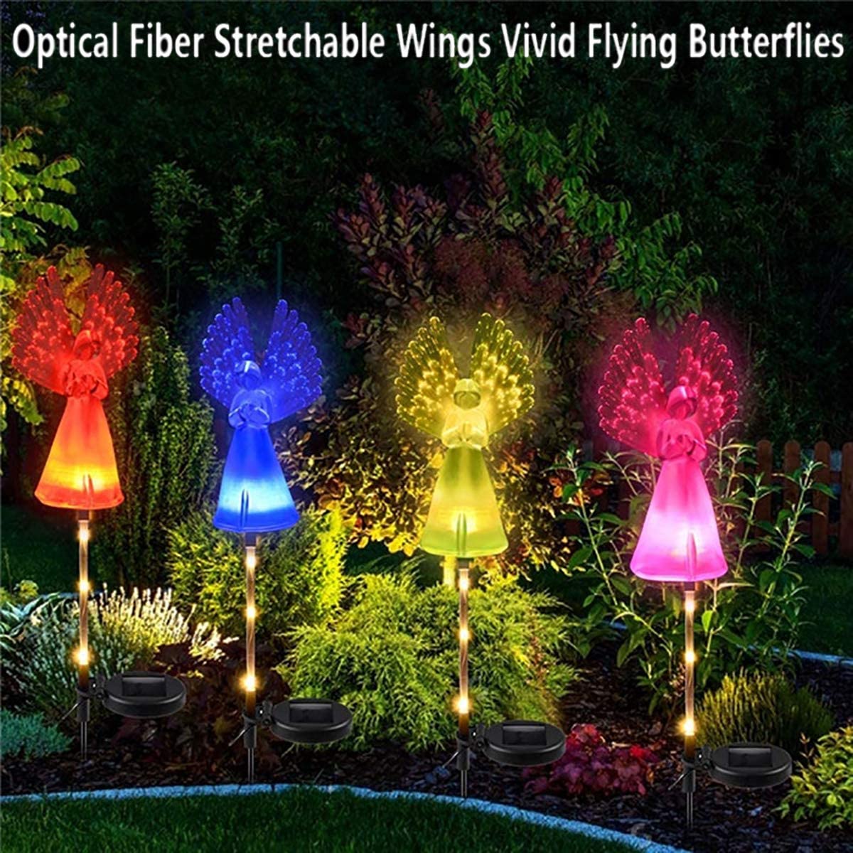 OOTDAY Luci Solari Esterno Giardino, 108 LED Faretti Solari Decorative