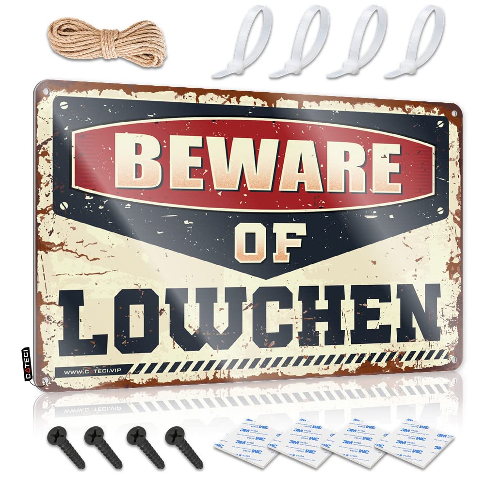 STWNVOITV Tin Bar Signs Beware Of Lowchen Tin Sign Vintage Decor Tin Signs Warning(30X40CM)