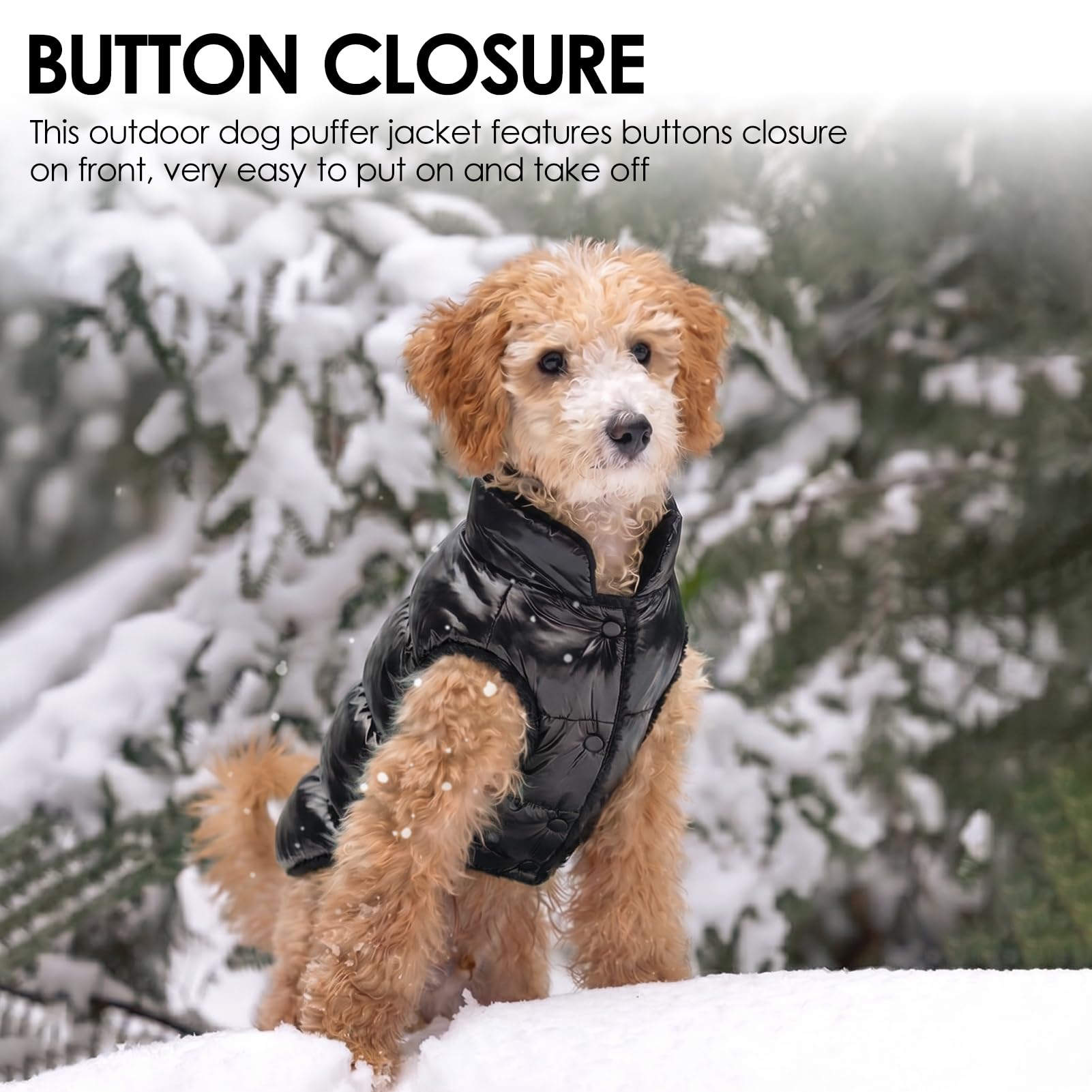 AOFITEE Abrigo de invierno para perro impermeable a prueba de viento, chaleco para cachorros de forro polar, chaqueta acolchada cálida para perros pequeños y medianos
