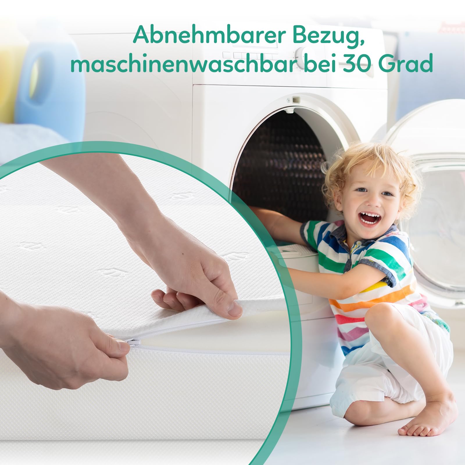 BedStory Babymatratze 70 x 140 für Babybett und Kinderbett,verstellbare Härte 12cm Höhe atmungsaktive Kindermatratze mit abnehmbarem und waschbarem Bezug, Oeko-TEX Standard 100 Zertifiziert