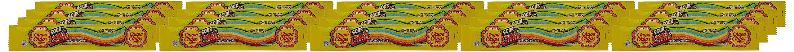 Chupa Chups Mixed Fruit Flavour Sour Belt 8 Pieces Set