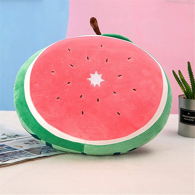 3D Soft Cushion Fruits Watermelon Shaped Plush Pillow Stuffed Cushion for Sofa Bedroom Home Decoration