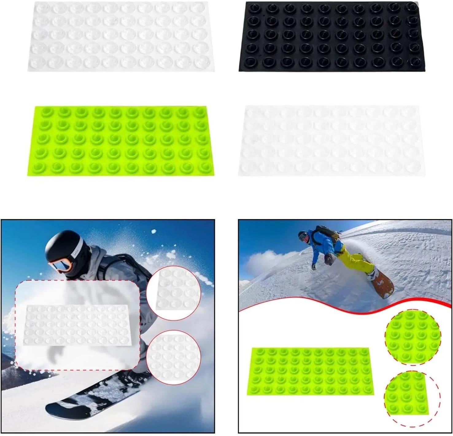 Snowboard Stomp Pad 200 PCS Snowboard Stomp Pads Provides Extra Grip Outdoor Sports Skiing Easy Installation Anti Skidding Winter Ski for Snowboarding Snow Board