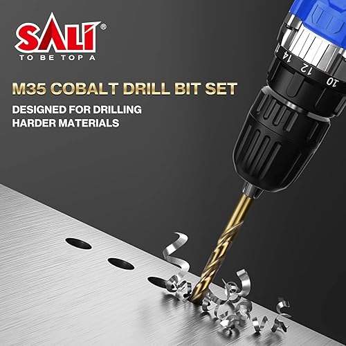 Miniatura 6 de SALI Juego de brocas de cobalto, 10 piezas de 732 pulgadas M35 de acero de alta velocidad para metal endurecido, acero inoxidable, hierro fundido,