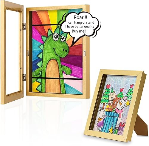 LMZOQT Marcos de arte para niños, 8.5 x 11 pulgadas, apertura frontal, para niños, exhibición de imágenes intercambiables, ideal para almacenamiento
