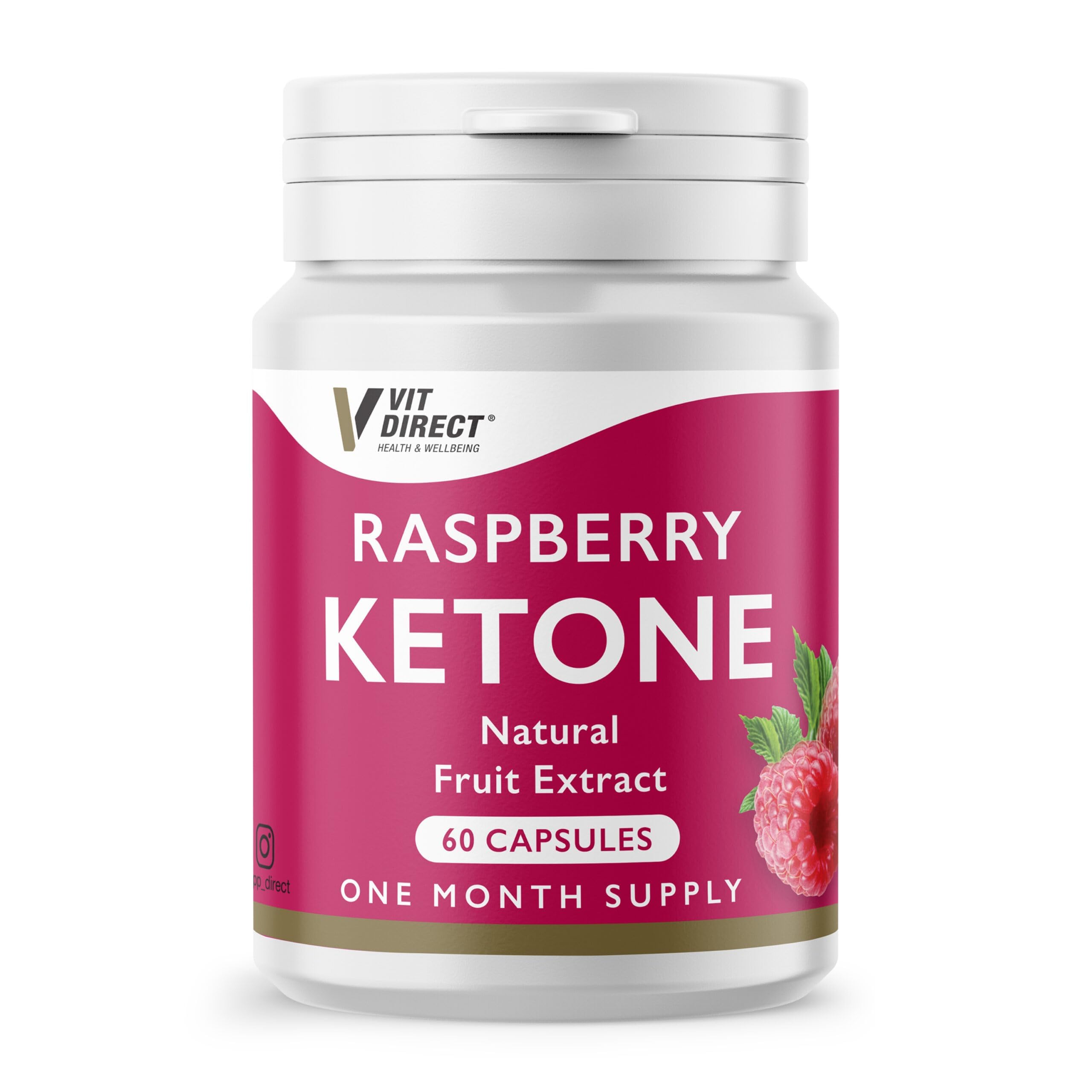 Raspberry Ketone Capsules - Weight Loss Supplements - 60 Capsules - One Month Supply - Natural Fruit Extracts - Boost Metabolism - Increase Energy - Suppress Appetite