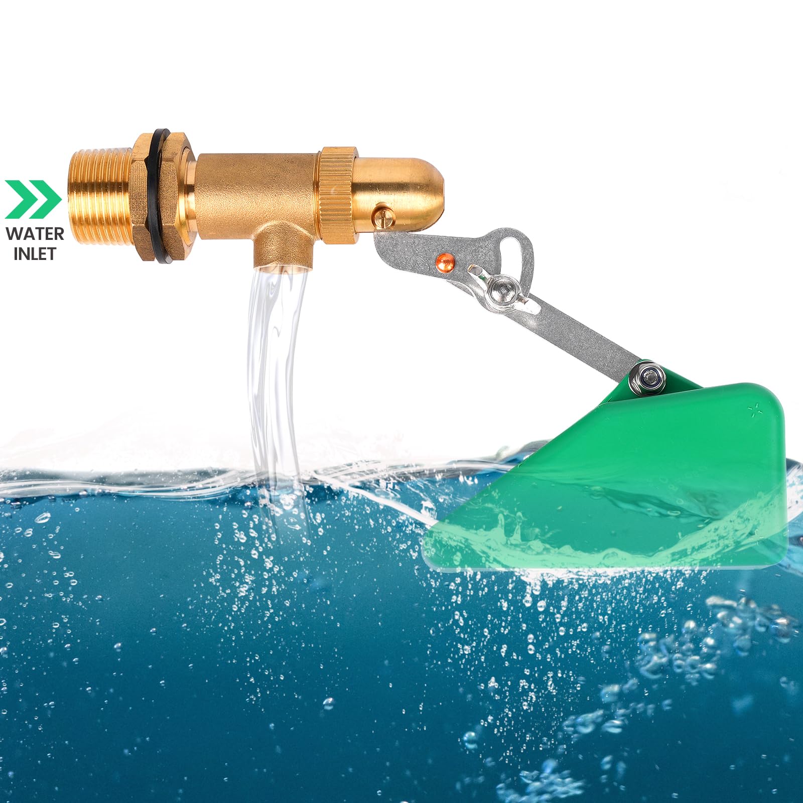 Valvola Galleggiante in Ottone da 3/4 di Pollice, Valvola a Sfera Galleggiante per Acqua con Braccio Regolabile e Filtro per Fontana, Abbeveratoio, Serbatoio D'Acqua, Acquario, Confezione da 2