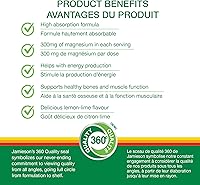 Vista 3 de Jamieson Mezcla de bebida de magnesio, sabor natural a limón y lima
