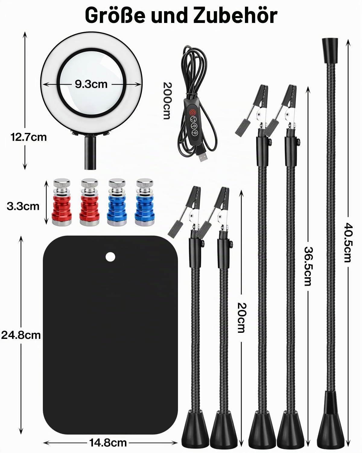 Dritte Hand Löten Lytool Löthilfe mit 4 Flexiblen Armen 3X Lupe