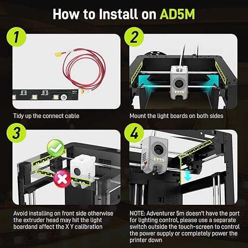Miniatura 5 de Linterna original oficial Flashforge Adventurer 5M Pro 3D con luz LED