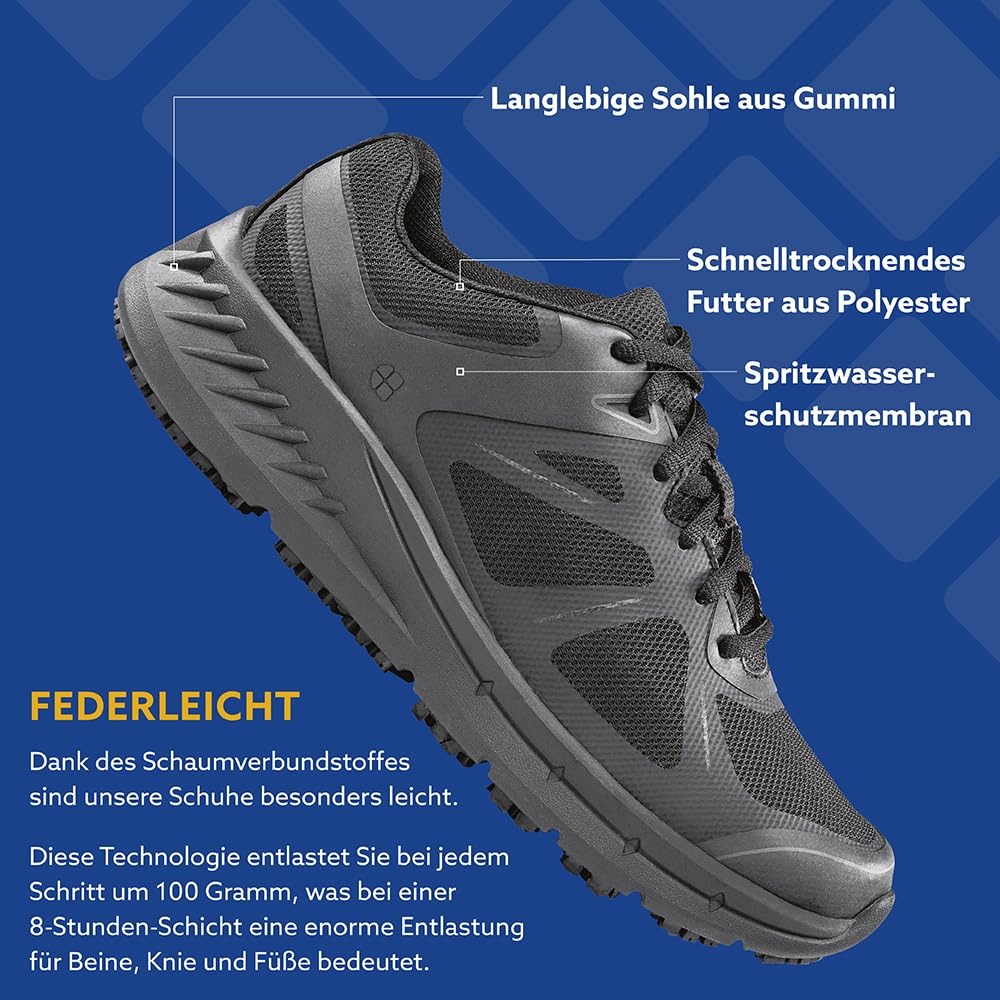 Shoes for Crews Damen-Arbeits-Sneaker mit rutschhemmender Sohle – bequem, leicht, atmungsaktiv, Spritzwasserschutz, ideal für Gastronomie Küchen Kellner, Krankenschwester – Vitality II