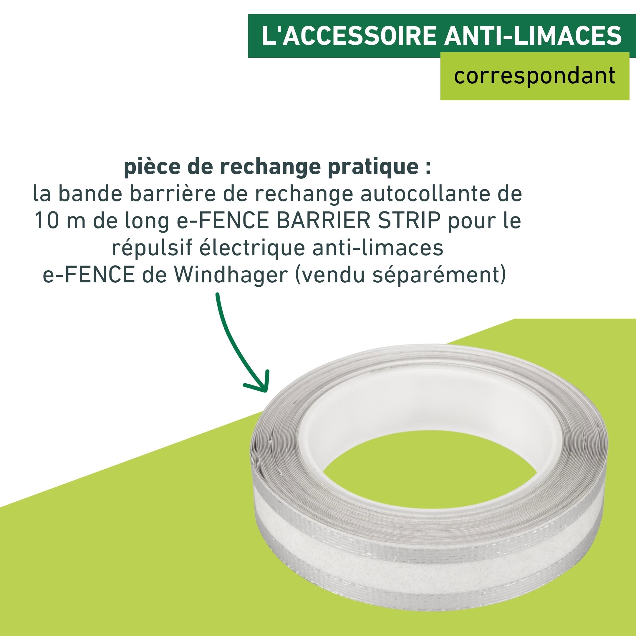 Windhager dissuasif électrique Contre Les escargots e-Fence - 10 m - Protection Contre Les limaces, barrière Anti limace, Bande à escargots électrique - Inoffensif pour l'homme et l'animal