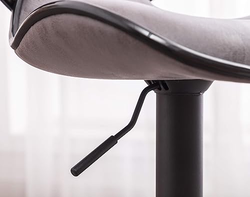 Miniatura 8 de Roundhill Furniture Masaccio Weathered Grey Airlift - Taburete giratorio ajustable con base cromada, juego de 2