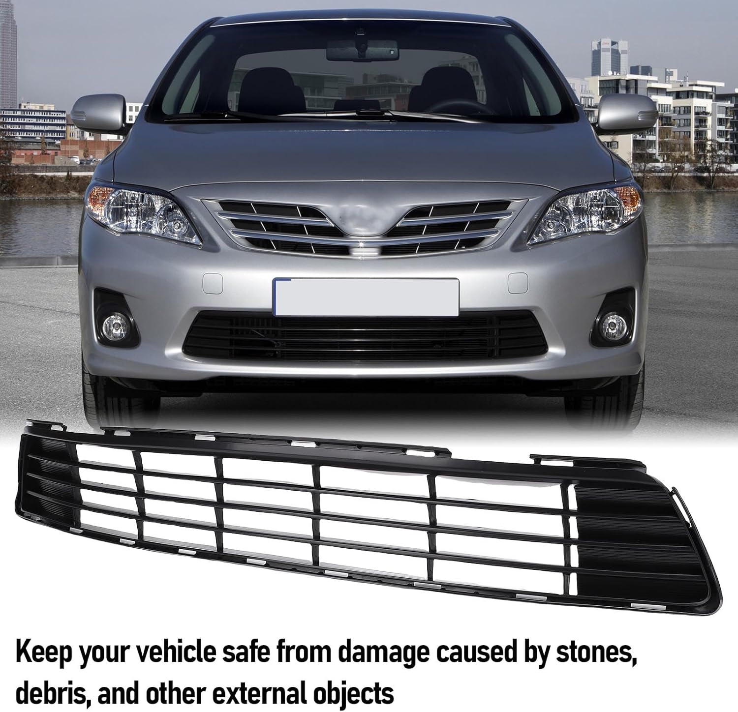 Eujgoov Black Front Bumper Grille 5311202280 For ToyotaCorolla CE LE S L Base 2011 2012 2013