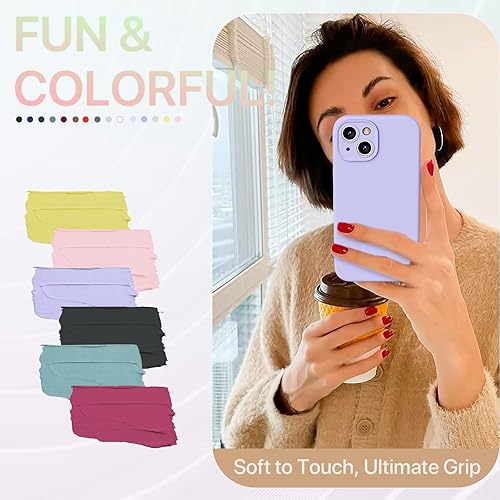 Miniatura 7 de GOODVISH Funda compatible con iPhone 15, funda de silicona mejorada protección mejorada de la cámara con 2 protectores de pantalla, forro interior