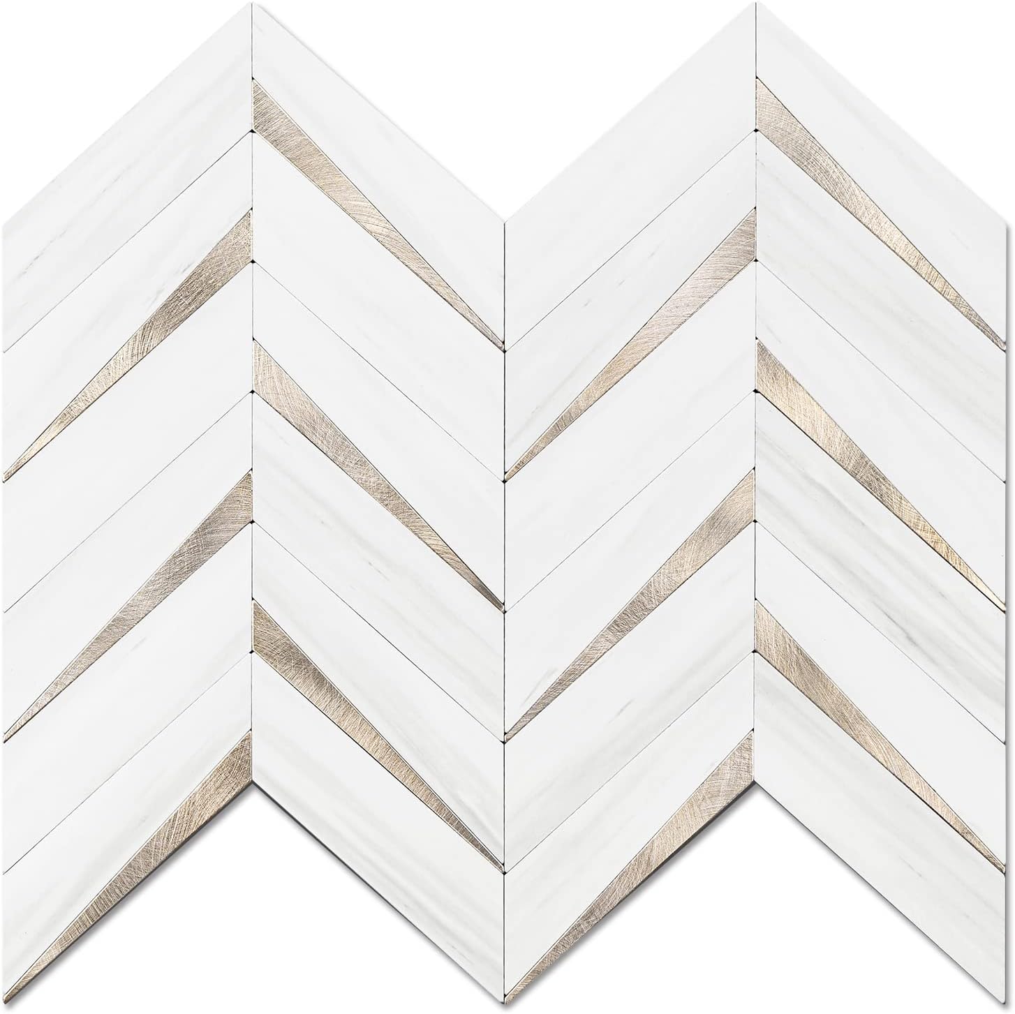 STICKGOO 10Sheet Herringbone Tile Peel and Stick Backsplash, Dolomite