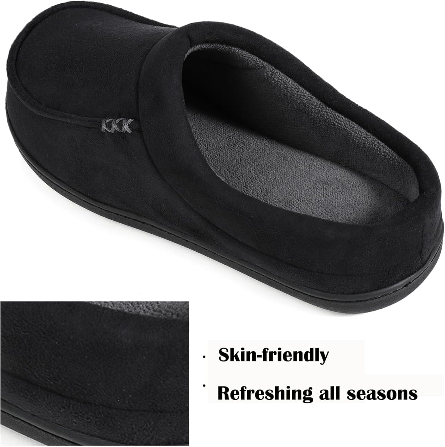 ULTRAIDEAS Men's Warm Fuzzy Moccasin Clog Slipper, Slip on Winter Comfy Indoor/Outdoor House Shoes - Image 5