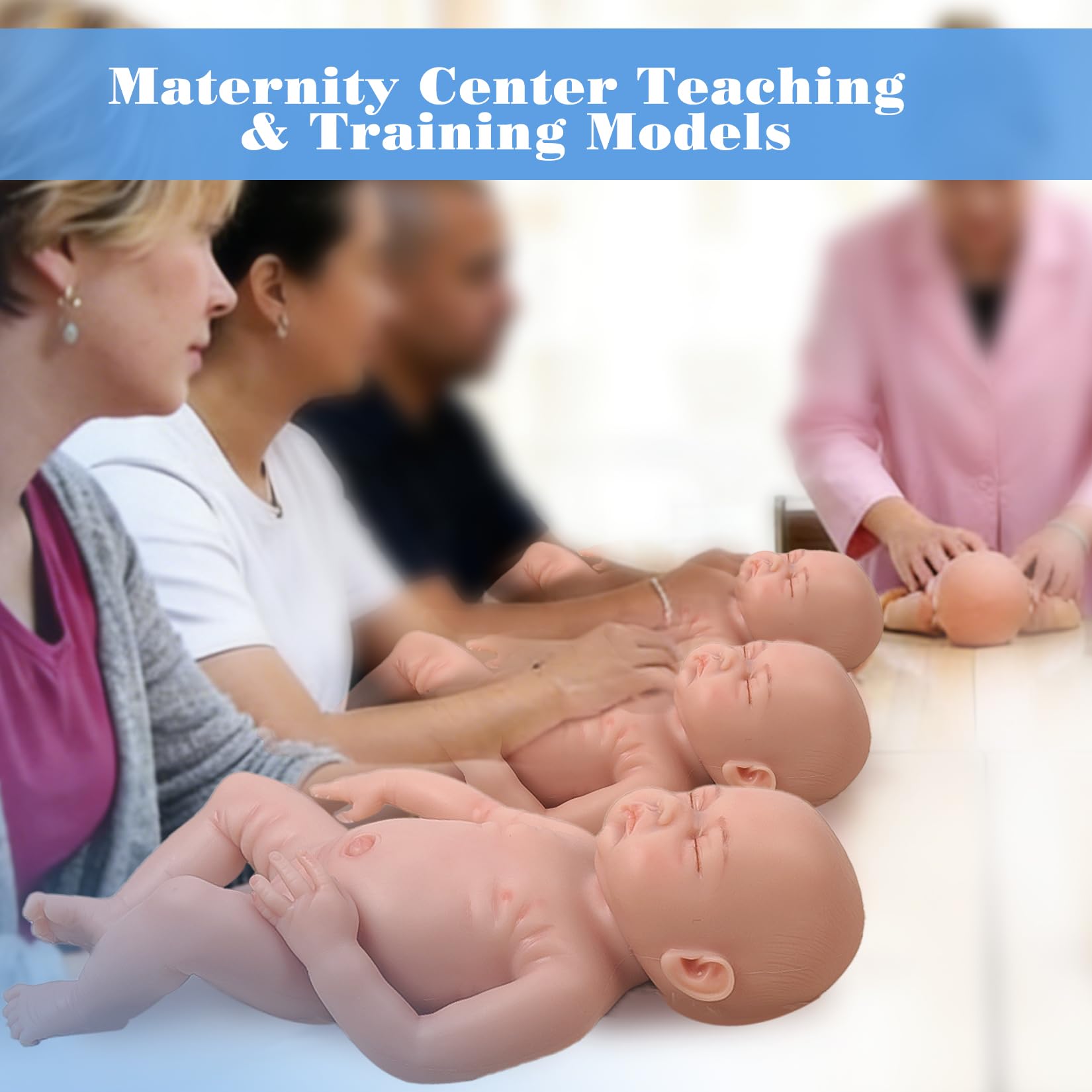 Realistyczna Lalka Anatomiczna z Silikonu 43 cm 2,7 kg Noworodek Kobieta z Zamkniętymi Oczami Hiperrealistyczny Model Medyczny do Szkoleń Położniczych i Terapii Emocjonalnej