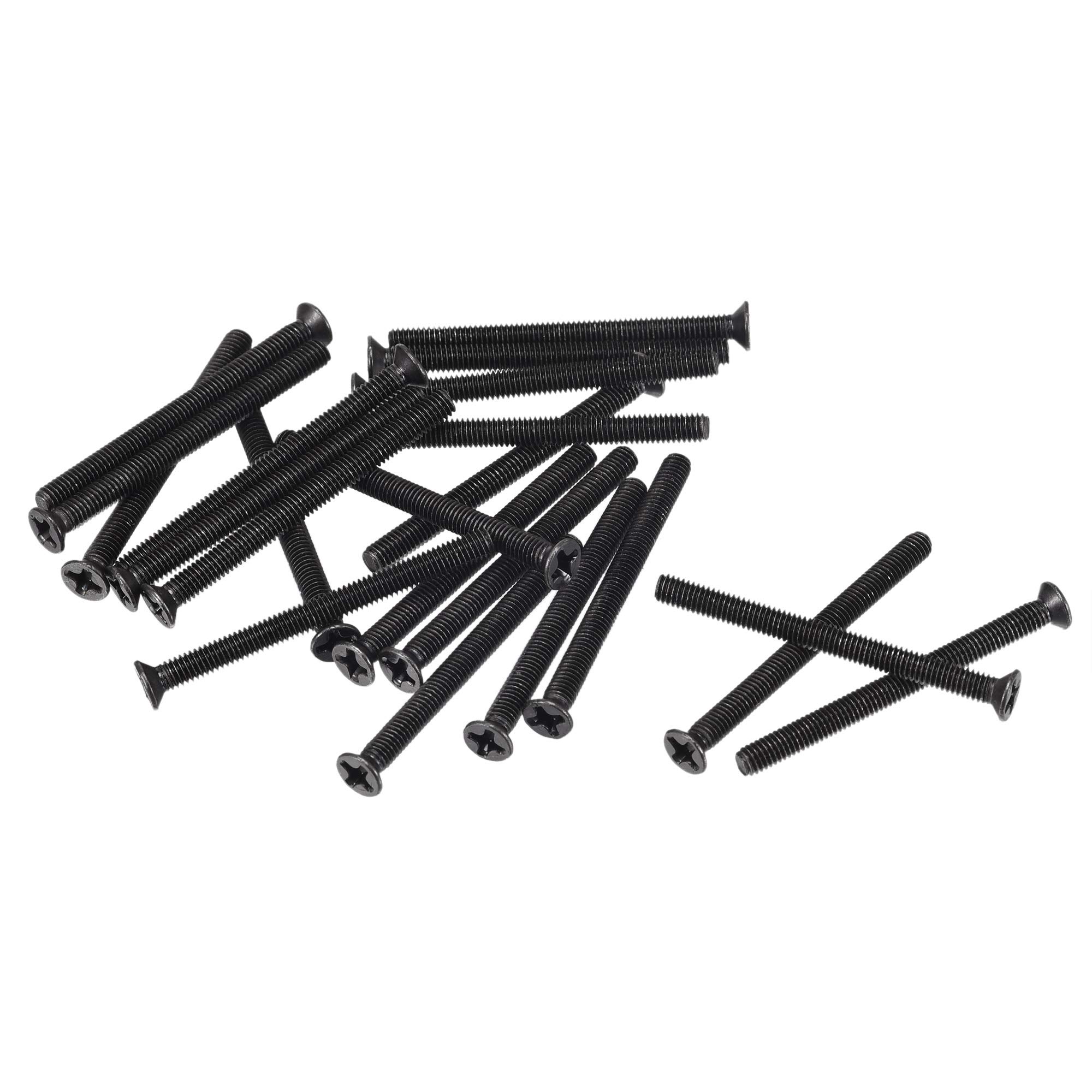 uxcell M3 x 35mm Phillips Screw Fastener Black for Laptop PC TV Fan Switch 50pcs-image-18