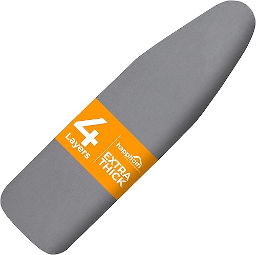 Funda y almohadilla para tabla de planchar extra gruesa de alta resistencia acolchada de 4 capas, cubierta para tabla de planchar con revestimiento