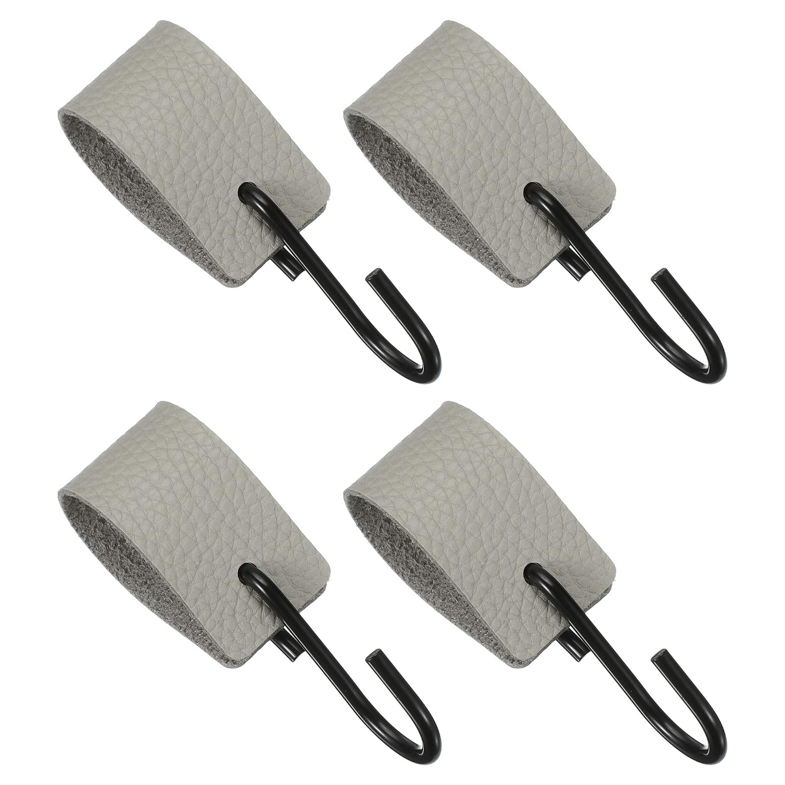 Crochets multifonctionnels en forme de S en similicuir gris lot de 4