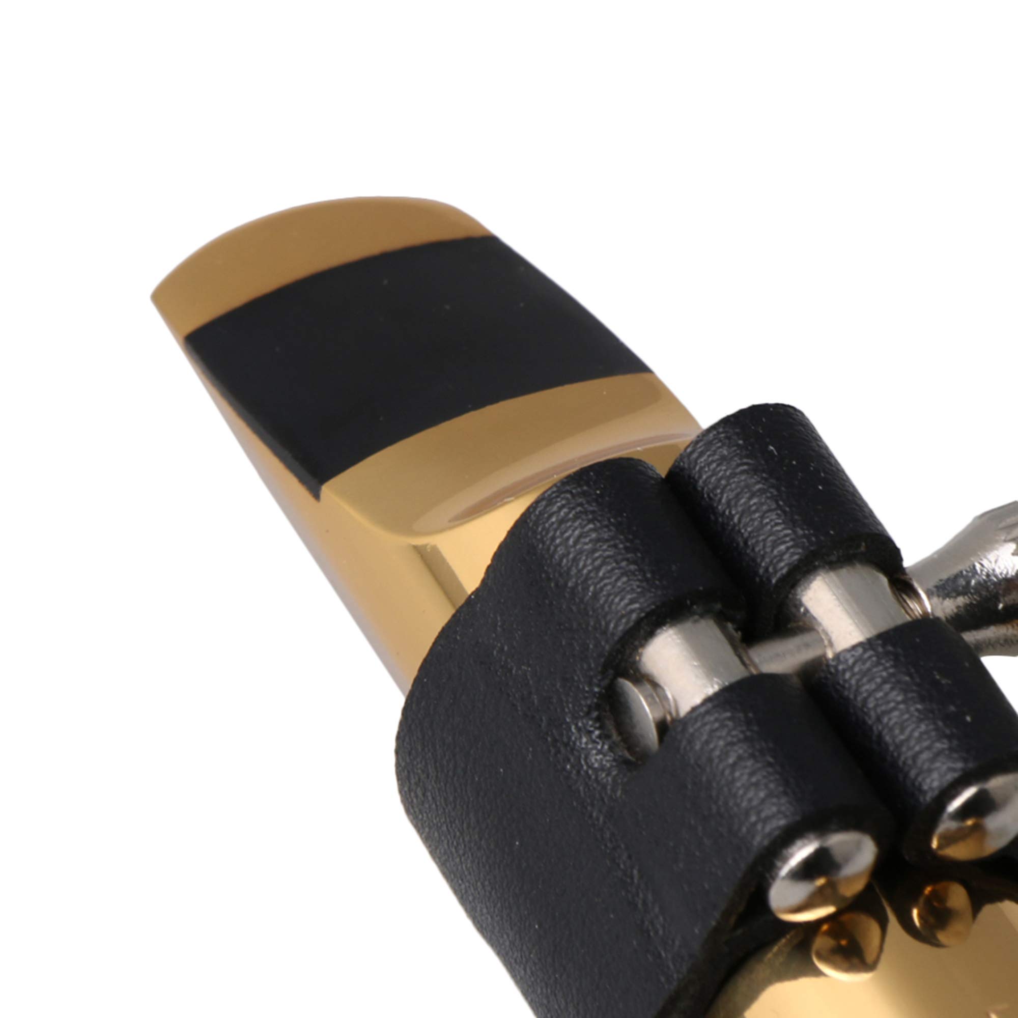 Bocchino placcato in oro dorato per sax tenore in si bemolle 9# con cappuccio a clip in pelle PU