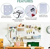 Vista 2 de 2 tableros de clavijas, paneles de pared de metal - Sistema organizador de pared de tablero de clavijas - Tableros de clavijas para paredes, tablero