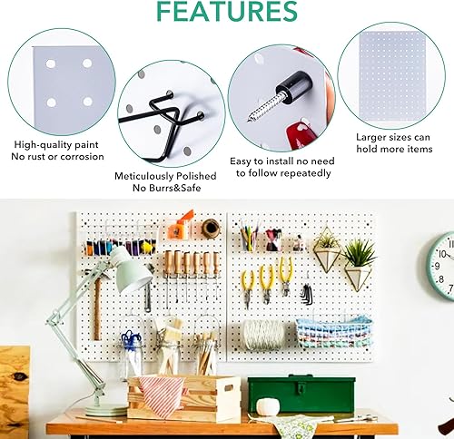 Vista 9 de Tablero de clavijas, tablero de clavijas, organizador de pared de tablero de clavijas, kits de tablero de clavijas de montaje para almacenamiento