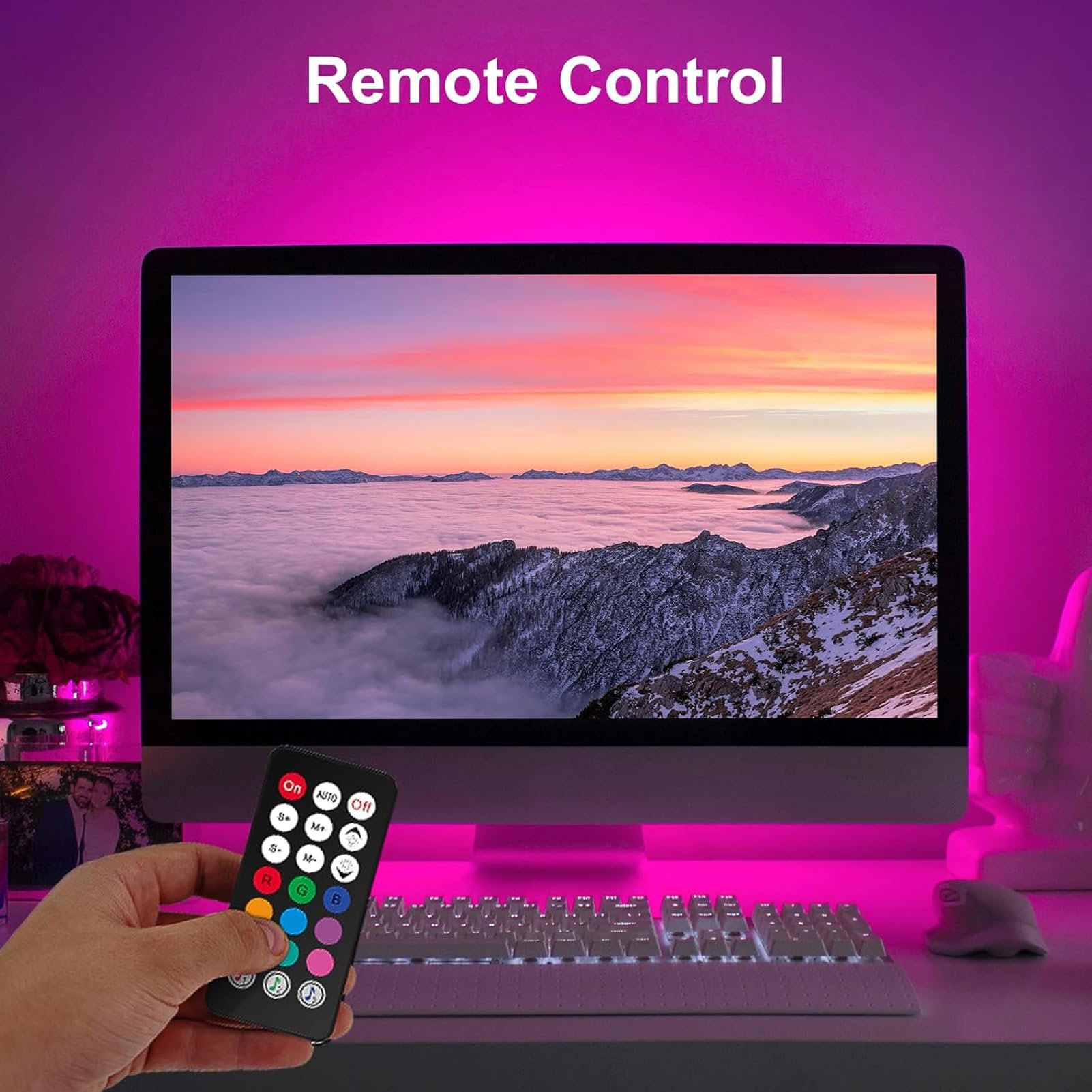 Bewinner LED RGB Gaming Desk Lamp, Smart Music Sync RGB Light Bar, USB Powered Color Changing Lamp - Image 4