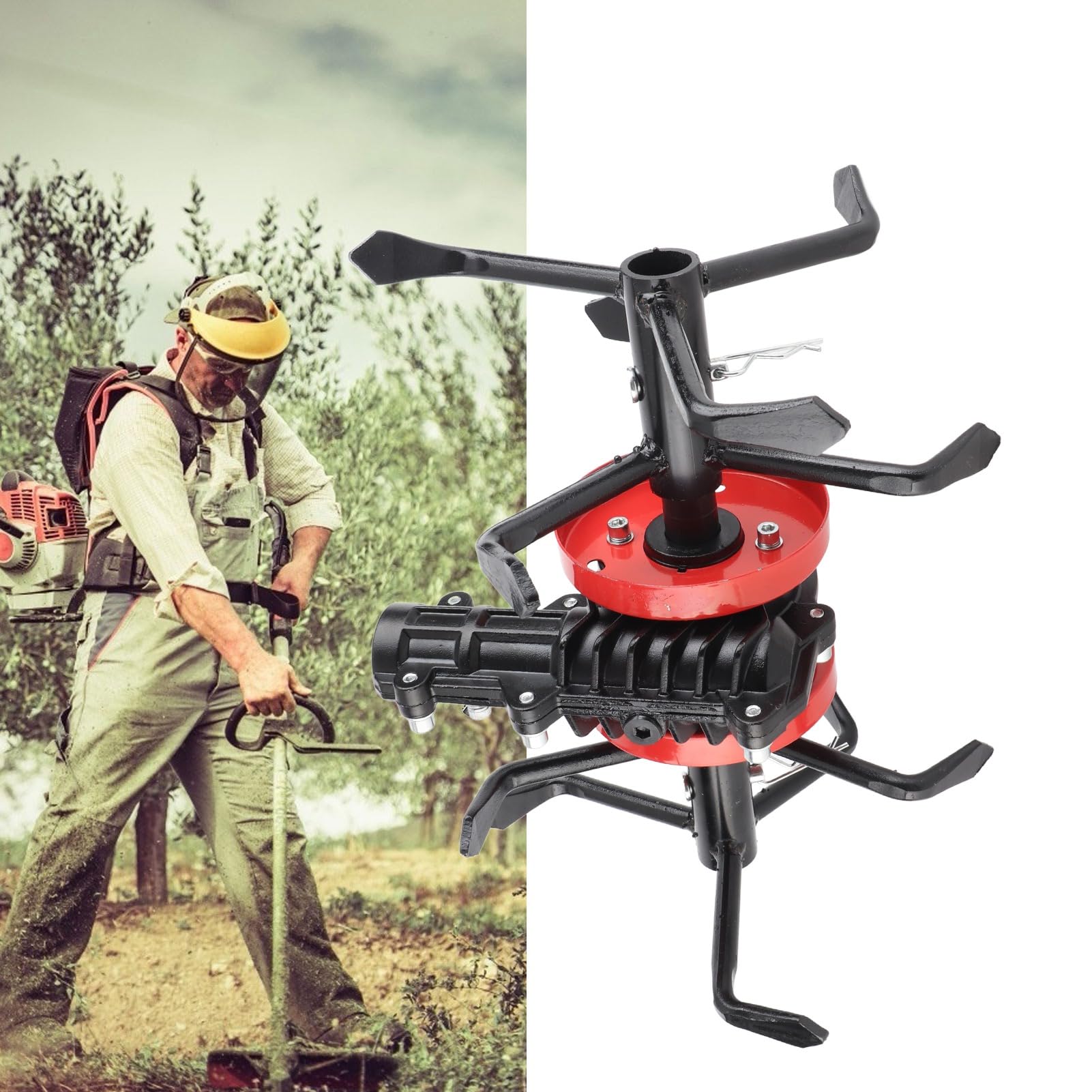 Rueda de Césped para Desbrozadora, Herramienta de Jardín con Accesorio Universal con Accesorio para Cortacésped de 6 Garras para Eliminación de Malas Hierbas, Aflojamiento del
