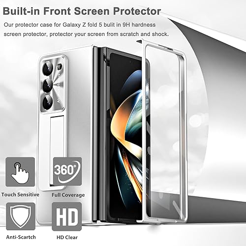 Miniatura 10 de Miimall Funda compatible con Samsung Galaxy Z Fold 5 con S Pen, resistente a las caídas, protector de pantalla frontal integrado + soporte + soporte