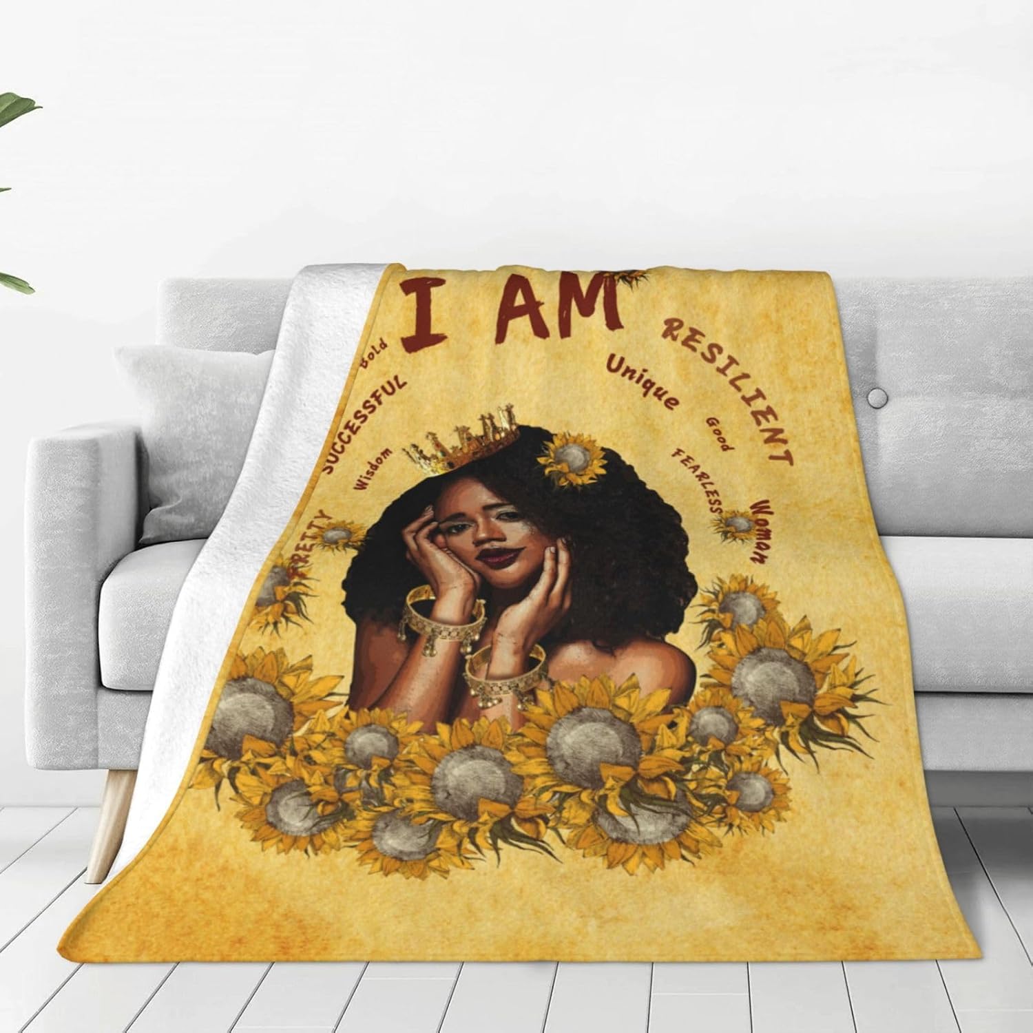African American Throw Blanket 50"x40" Inch Cozy Theme
