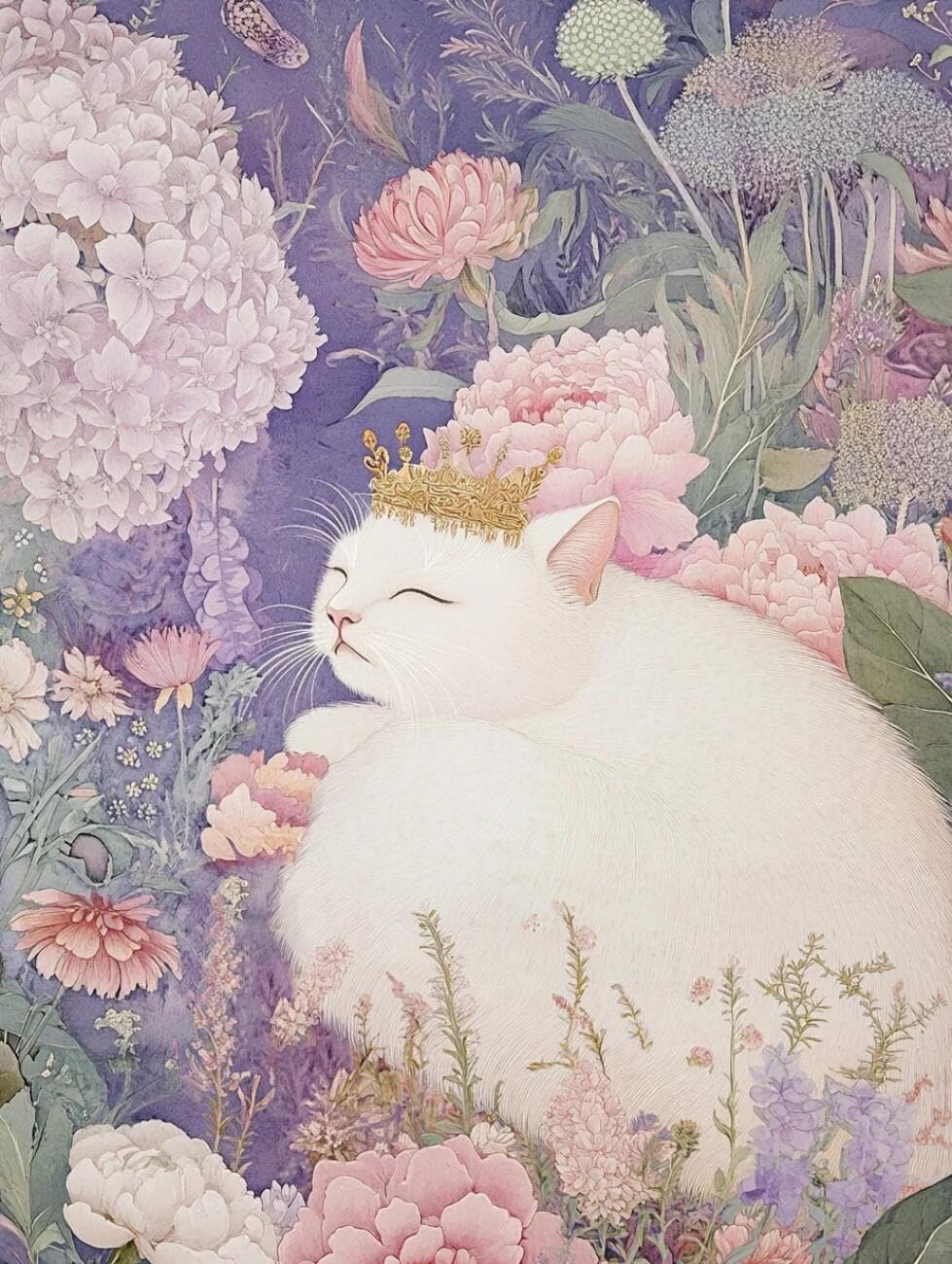 Rqwybcaxn Seed Bead Embroidery Kits Flowers and Cats 40x50cm