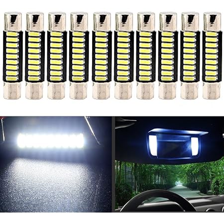 4-Pack 6000K White LED Vanity Mirror Bulbs For Dodge Charger Challenger – 29mm