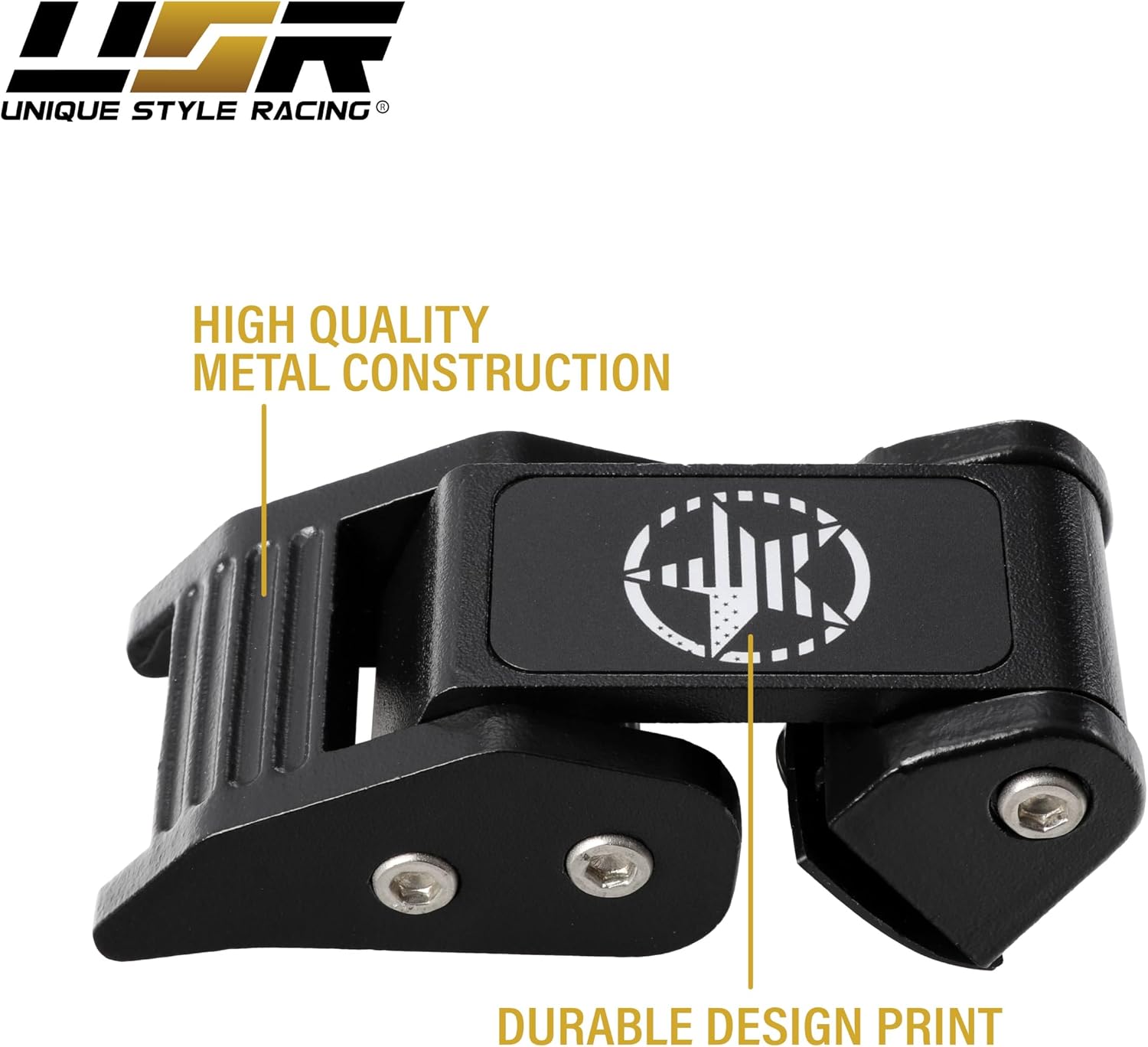 USR 97-06 TJ HOOD LATCHES Metal Constructed Lock Catch – HeavyDuty Hoodlatch Set (2pc) Compatible with 1997-2006 Jeep Wrangler SE/Sahara/Sport/Rubicon (ARMY FLAG EDITION w/INSTALL HARDWARE)