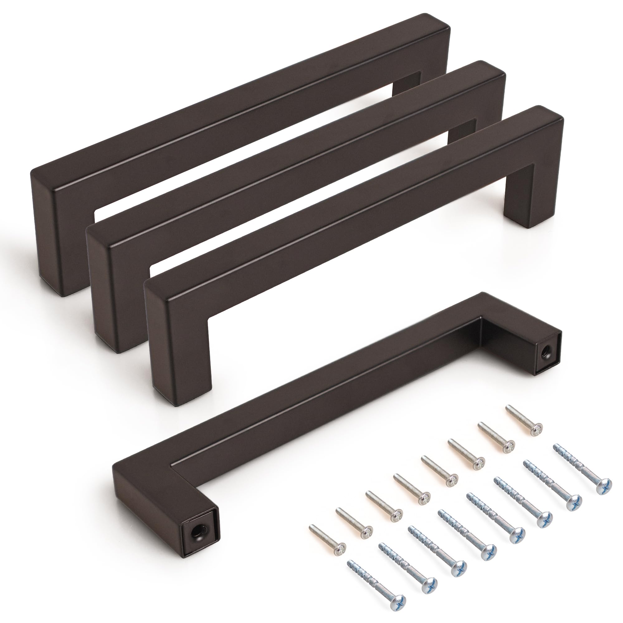 LEVSKA 4 Pack Black Kitchen Cupboard Handles, Cabinets Wardrobe Door Pulls