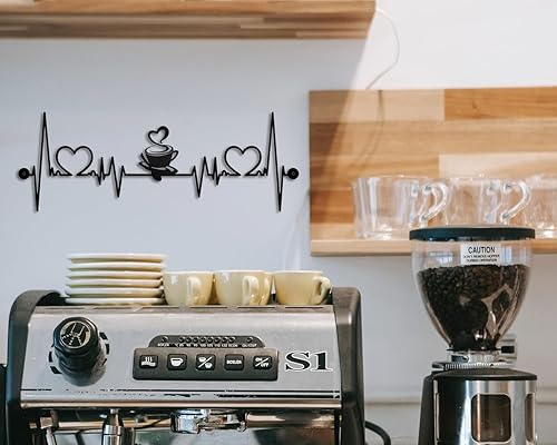 Miniatura 5 de Kas Home Decoración de pared de taza de café, letreros de silueta de alambre de metal de hierro, arte de pared para bar, tienda, cocina, comedor