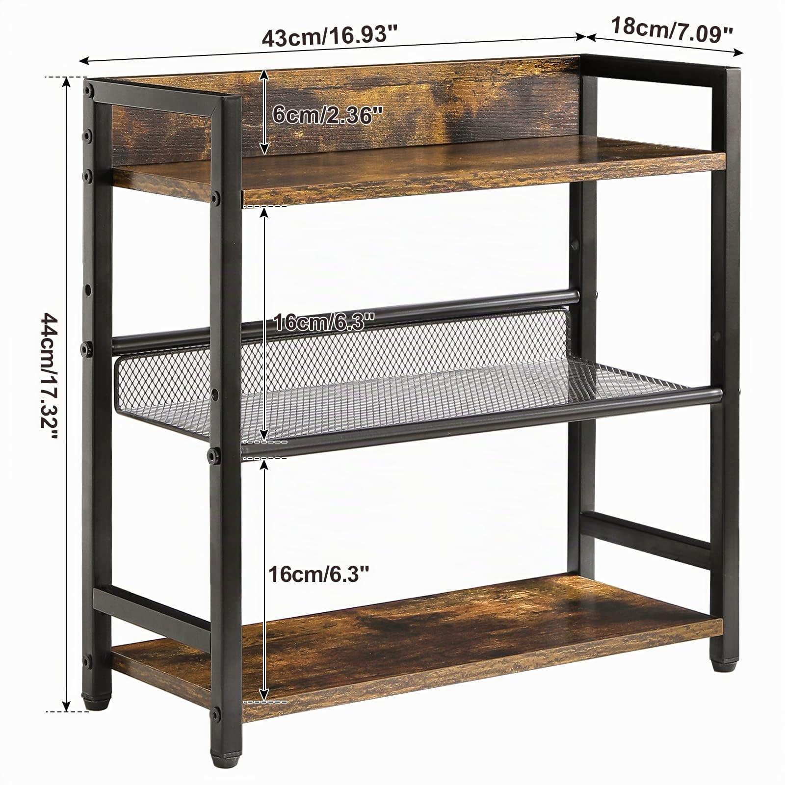 IBUYKE Especiero de 3 Niveles,Organizador Especias Cocina,Marrón TLJ021H | Organizador escritorio Estante de Encimera Cocina Para Comedor Baño Dormitorio Oficina