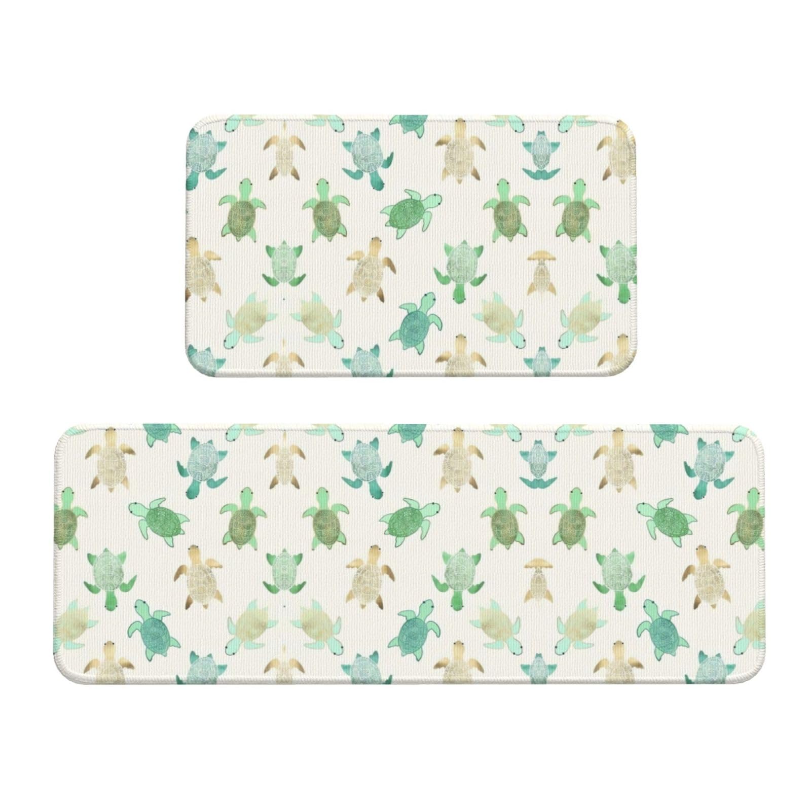 Tapis de sol antidérapants cuisine et buanderie motif tortue contre usure