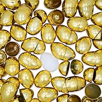 Vista 2 de Set de 47 huevos de plástico dorados 2.25 pulgadas y 1 huevo blanco de Pascua