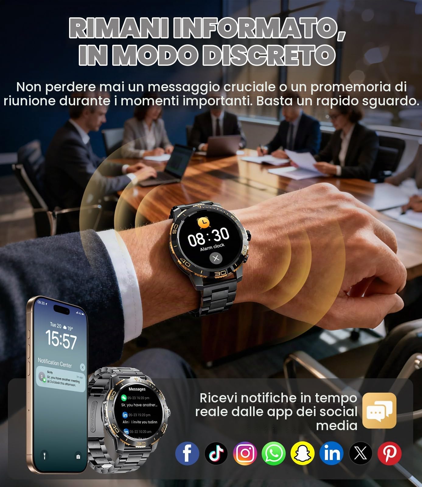 LIGE Orologio Smartwatch Uomo, 800mAh 1.43" AMOLED Smart Watch con 24/7 Frequenza Cardiaca, SpO2, Durata del Sonno, Impermeabile IP68, 200+ Sports Fitness Tracker Orologio per Android iOS Nero