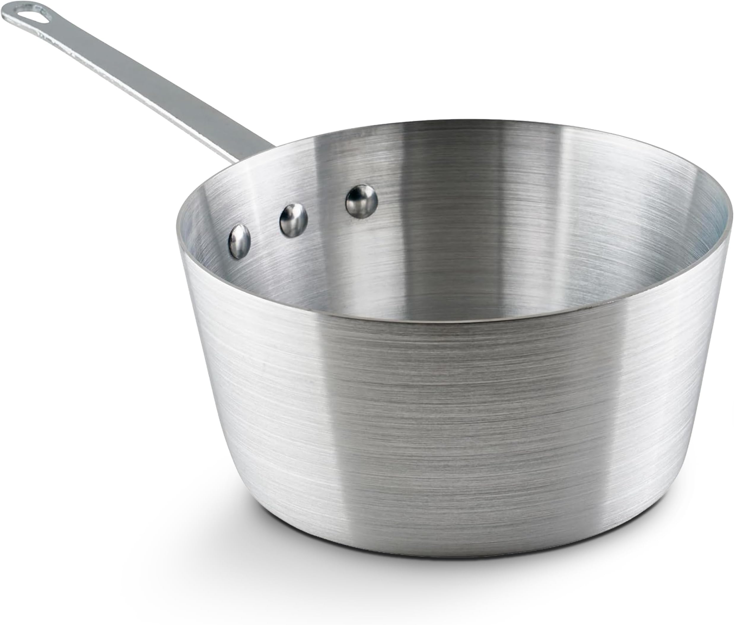 Winco 3 3/4 qt Heavy-Duty Tapered Aluminum Sauce Pan, 3.75 qt