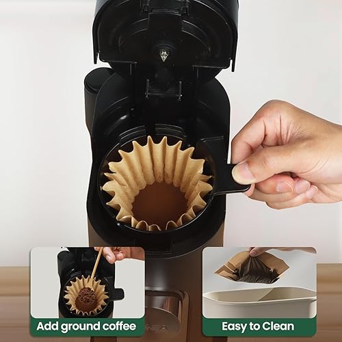 Miniatura 3 de Filtros de café desechables para Ninja PB051 PB041 Cápsulas y molidos Cafetera de una sola porción, 150 filtros de papel de café para cafetera